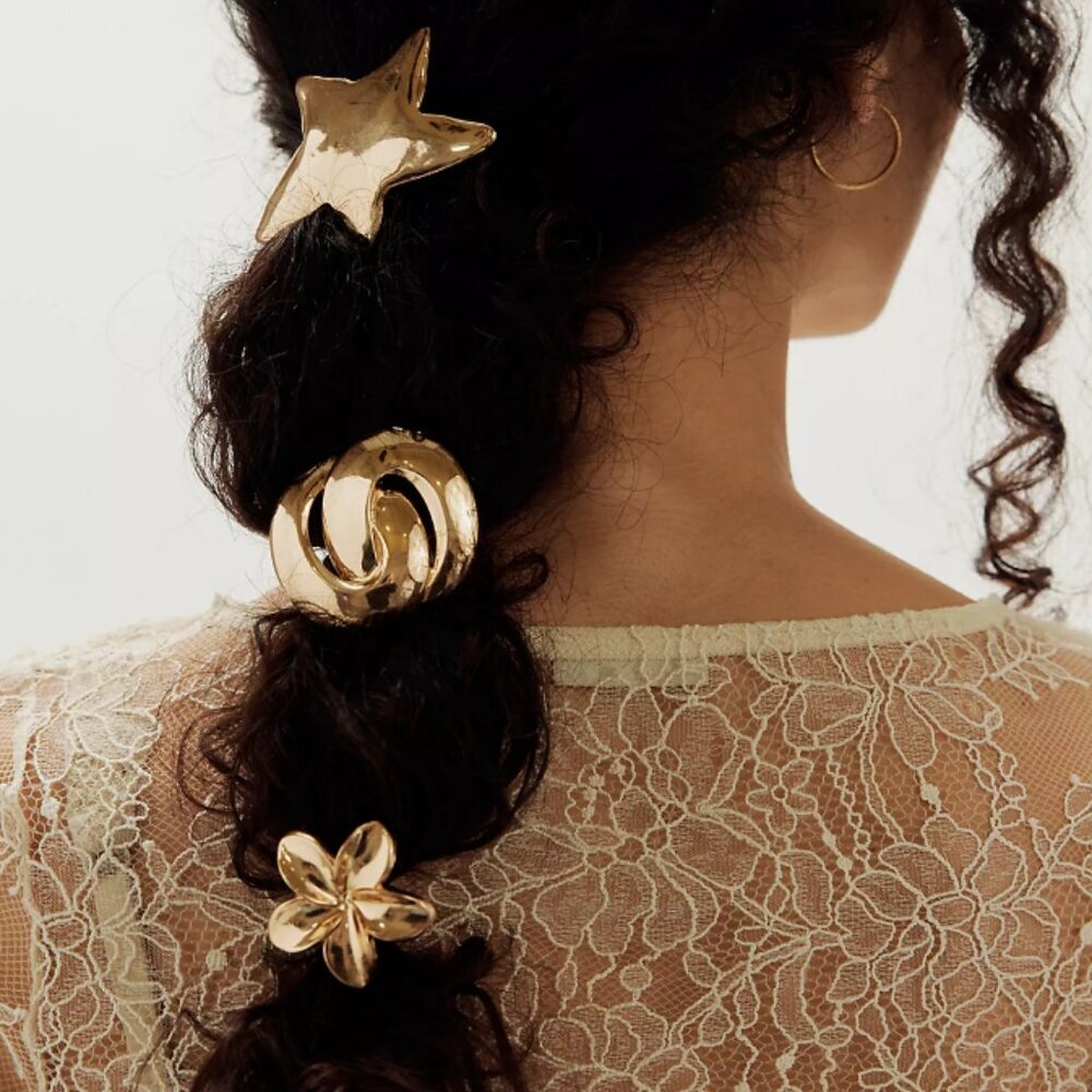 NWT Free People Written In The Stars Pony in Star Gold